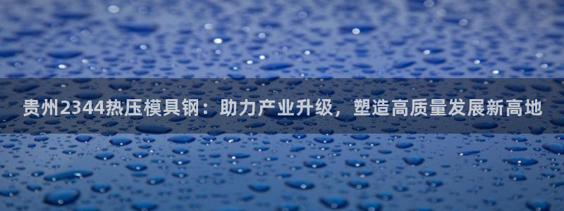 emc易倍平台：贵州2344热压模具钢：助力产业升级，塑